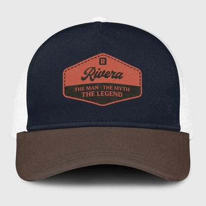 The Man The Myth The Legend Navy And Brown Mesh Cap RIVERA 13K1 C188PF