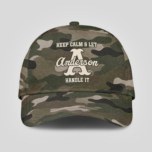 Keep Calm & Let Your Name Handle It Camo Cap ANDERSON 13K1 C174PF