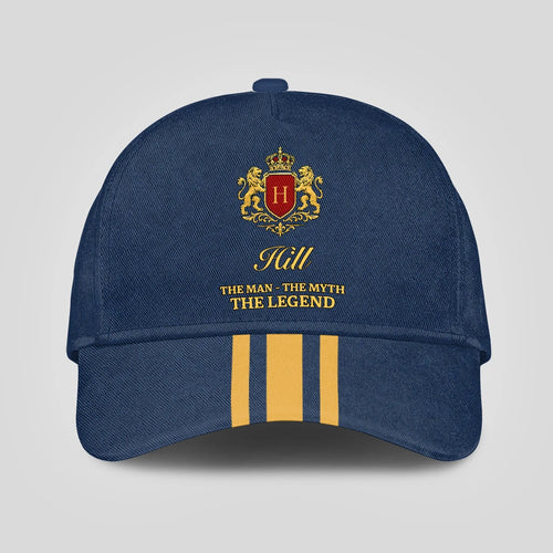 The Man The Myth The Legend Luxury Logo Striped Cap HILL 13K1 C143PF