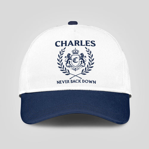 Never Back Down Blue And White Cap CHARLES 13K1 C59PF