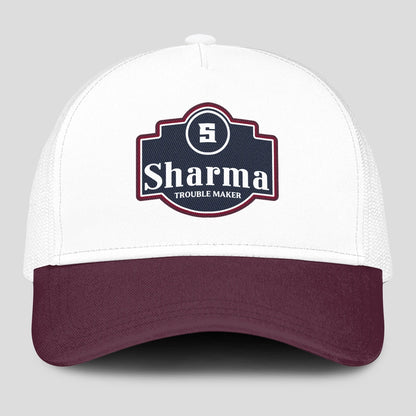 Trouble Maker Burgundy And White Funny Mesh Cap SHARMA 13K1 C201PF