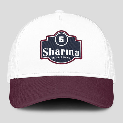Trouble Maker Burgundy And White Funny Mesh Cap SHARMA 13K1 C201PF