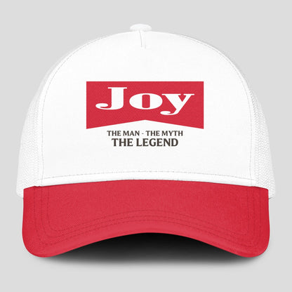 The Man The Myth The Legend Red And White Mesh Cap JOY 13K1 C197PF
