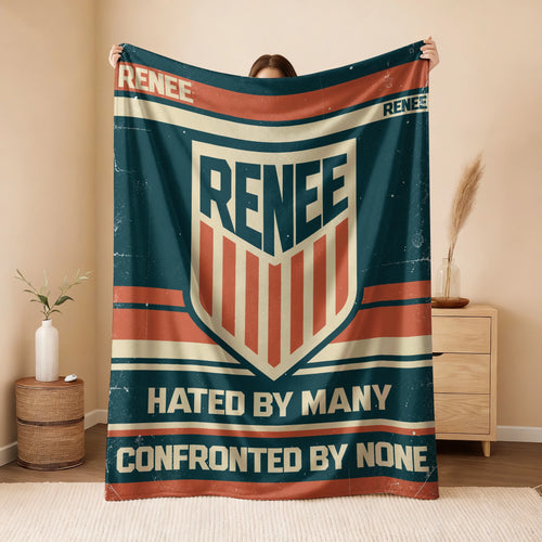 Hated By Many Confronted By None Retro Fleece Blanket RENEE 13K1 BK58