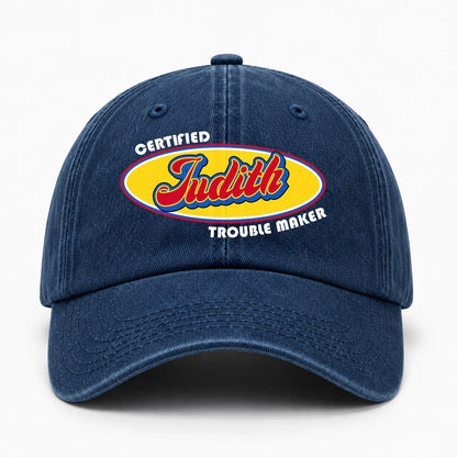 Certified Your Name Trouble Maker Washed Cap JUDITH 13K1 C73PF