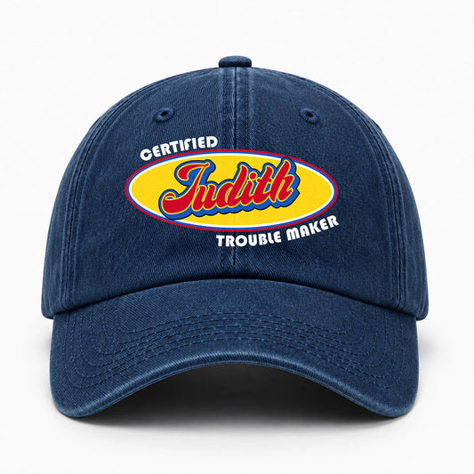 Certified Your Name Trouble Maker Washed Cap JUDITH 13K1 C73PF