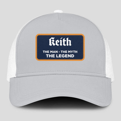 The Man The Myth The Legend Gray Mesh Cap KEITH 13K1 C204PF