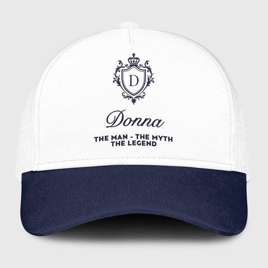 The Man The Myth The Legend Blue And White Baseball Mesh Cap DONNA 13K1 C186PF