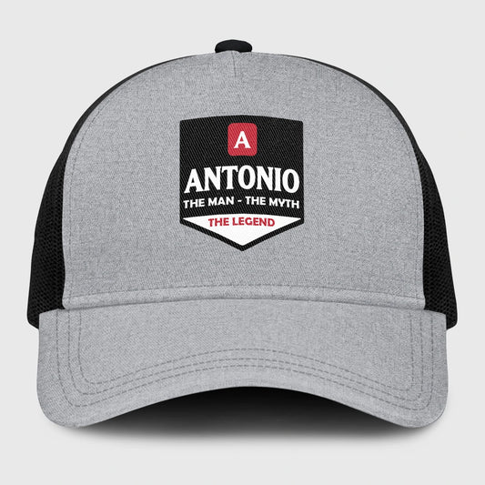 The Man The Myth The Legend Gray Mesh Cap ANTONIO 13K1 C189PF