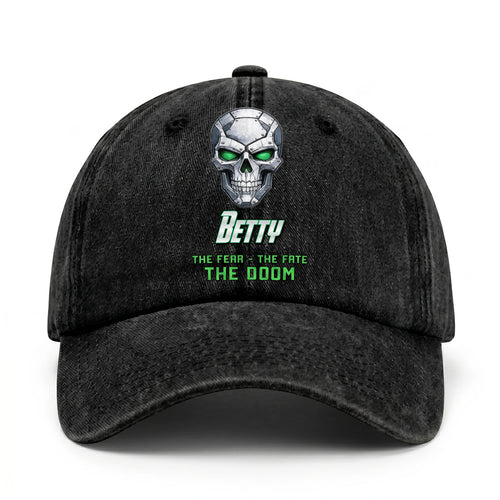 The Fear The Fate The Doom Skull Washed Cap BETTY 13K1 C99PF