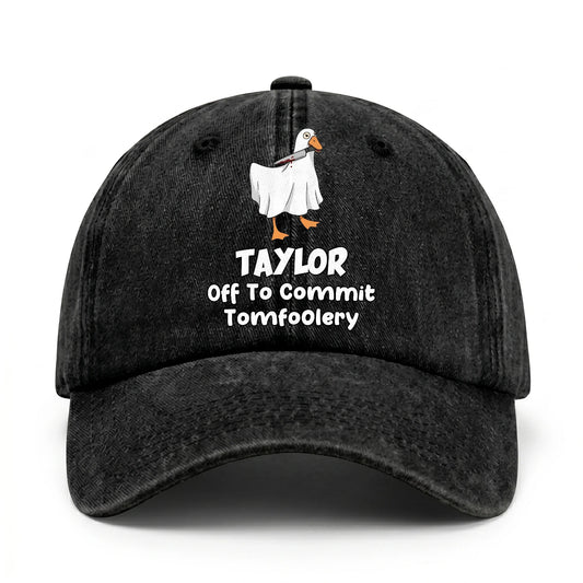 Off To Commit Tomfoolery Funny Goose Washed Cap TAYLOR 13K1 C131PF