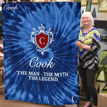 The Man The Myth The Legend Blue Waves Fleece Blanket COOK 13K1 BK11