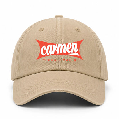 Trouble Maker Red Logo Washed Cap CARMEN 13K1 C78PF