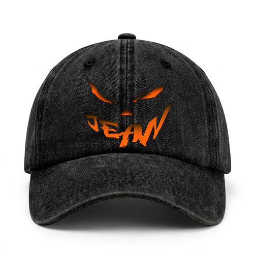 Your Name Jack O' Lantern Halloween Washed Cap JEAN 13K1 C100PF