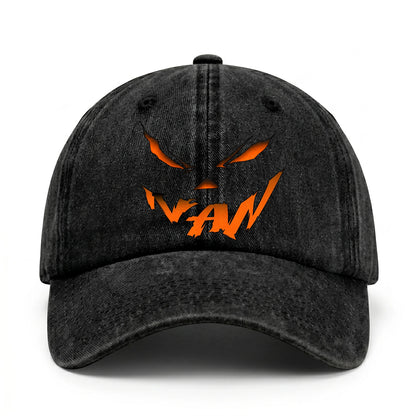Your Name Jack O' Lantern Halloween Washed Cap IVAN 13K1 C100PF