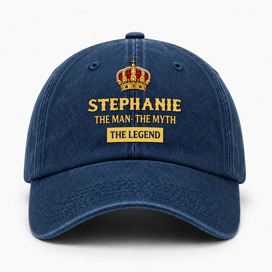 The Man The Myth The Legend King Crown Washed Cap STEPHANIE 13K1 C146PF