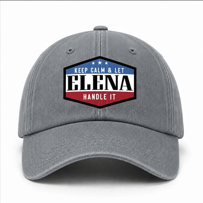 Keep Calm & Let Your Name Handle It Washed Cap ELENA 13K1 C87PF