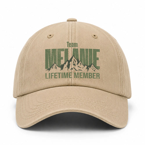 Team Your Name Lifetime Member Mountain Cap MELANIE 13K1 C58PF