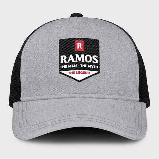 The Man The Myth The Legend Gray Mesh Cap RAMOS 13K1 C189PF