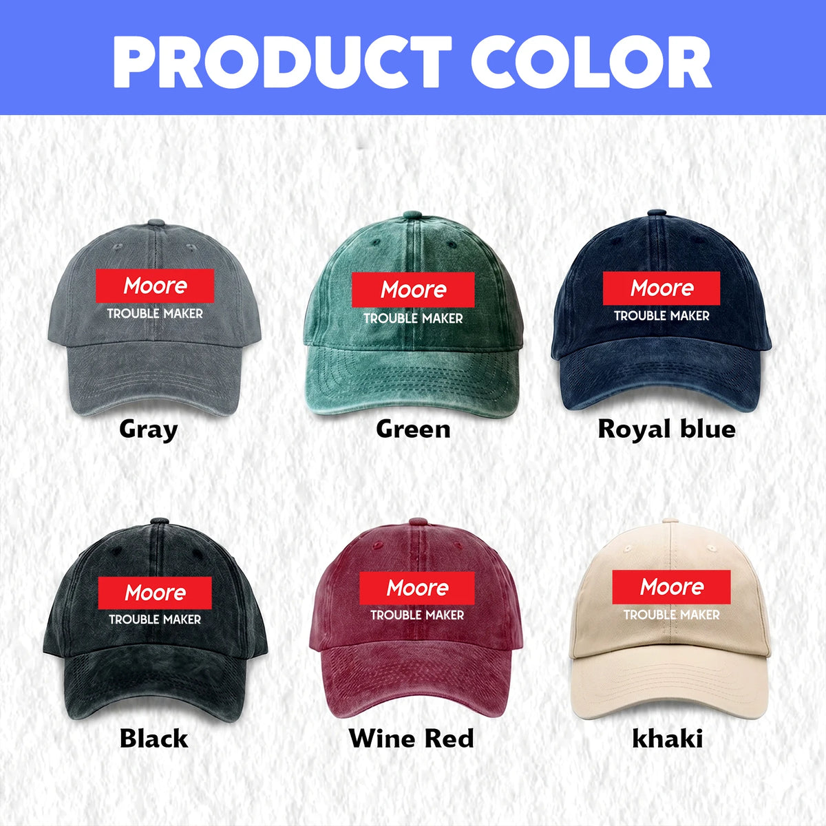 Trouble Maker Red Logo Washed Cap MOORE 13K1 C140PF