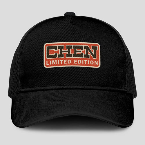 Limited Edition Red Logo Black Mesh Cap CHEN 13K1 C215PF
