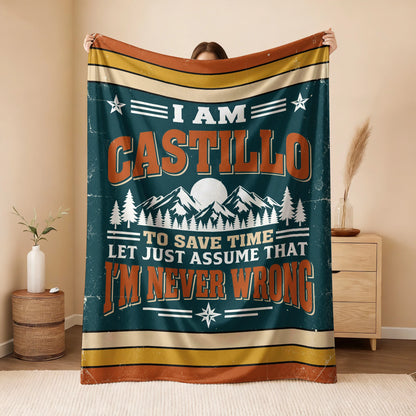 I'm Name Never Wrong Funny Retro Fleece Blanket CASTILLO 13K1 BK66