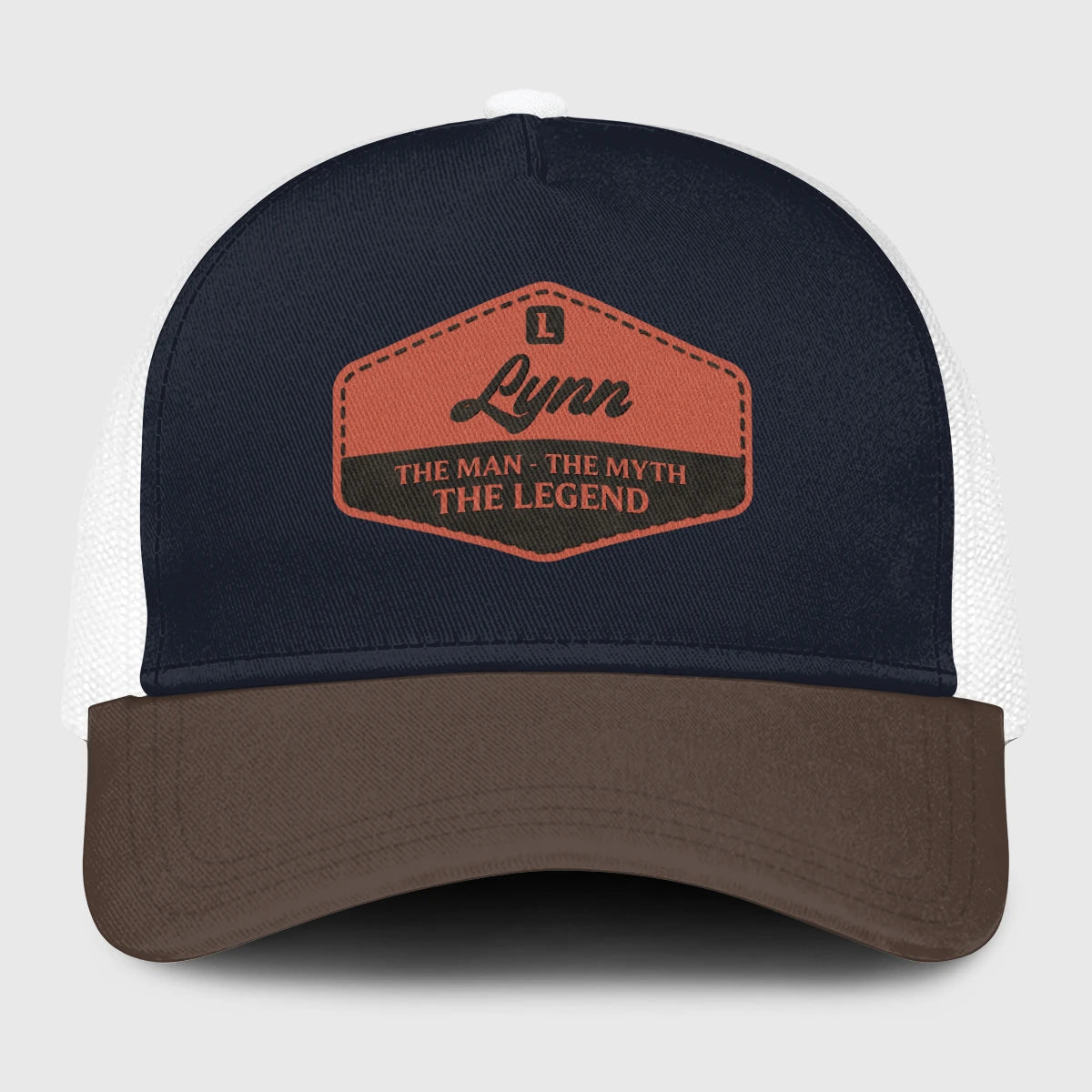The Man The Myth The Legend Navy And Brown Mesh Cap LYNN 13K1 C188PF