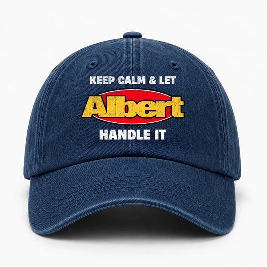 Keep Calm & Let Your Name Handle It Yellow And Red Logo Washed Cap ALBERT 13K1 C172PF