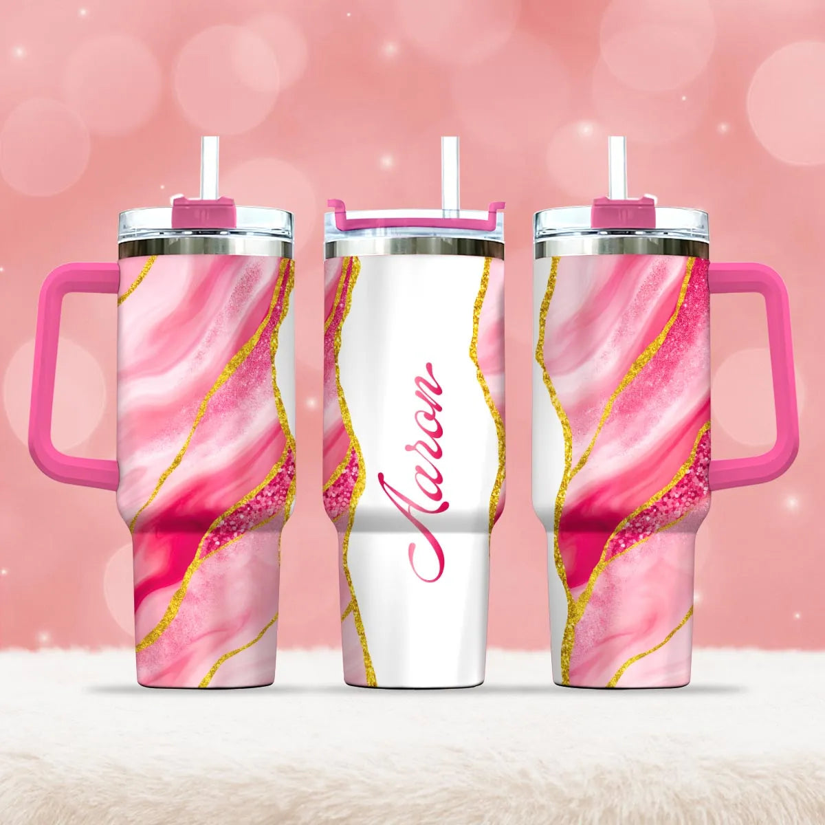 AARON 40oz Personalized Tumbler Cup with Straw | Custom Stainless Steel Mug 13K1-TB1