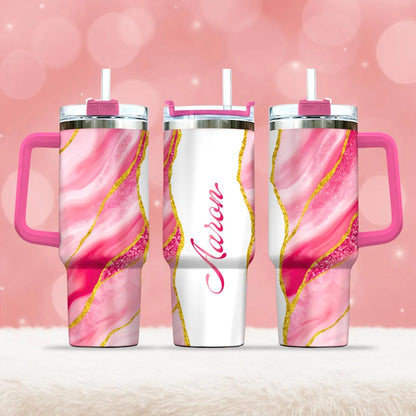 AARON 40oz Personalized Tumbler Cup with Straw | Custom Stainless Steel Mug 13K1-TB1