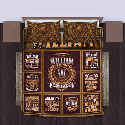 WILLIAM Limited Edition Personalized Bedding Set 13K1-BS3