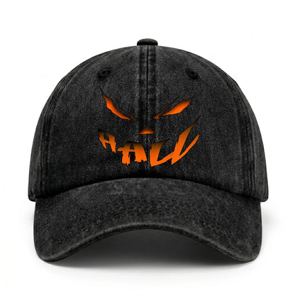 Your Name Jack O' Lantern Halloween Washed Cap HALL 13K1 C100PF