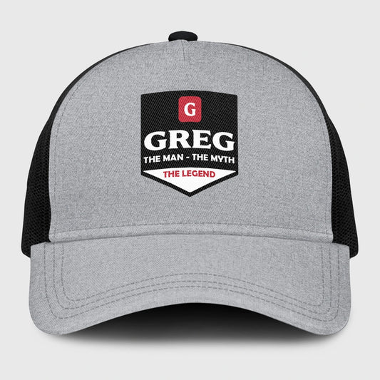 The Man The Myth The Legend Gray Mesh Cap GREG 13K1 C189PF