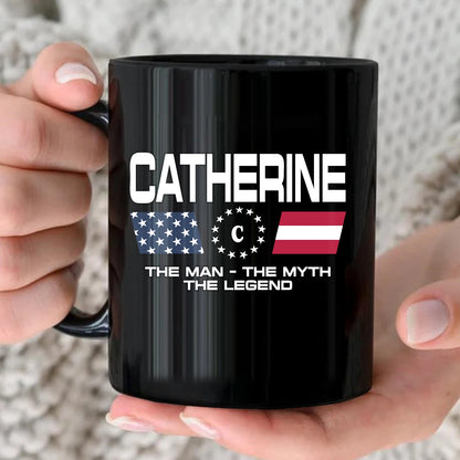 The Man The Myth The Legend Us Flag Mug CATHERINE 13K1 MG23