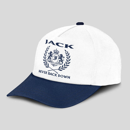 Never Back Down Blue And White Cap JACK 13K1 C59PF