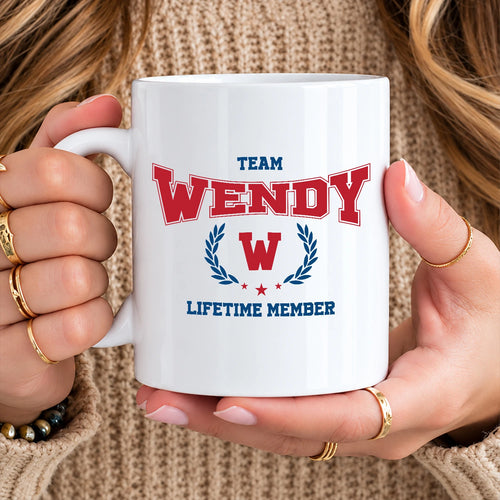 Team Your Name Lifetime Member Sporty Mug WENDY 13K1 MG09