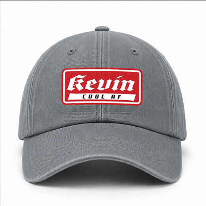 Your Name Cool Af Red Logo Funny Washed Cap KEVIN 13K1 C79PF