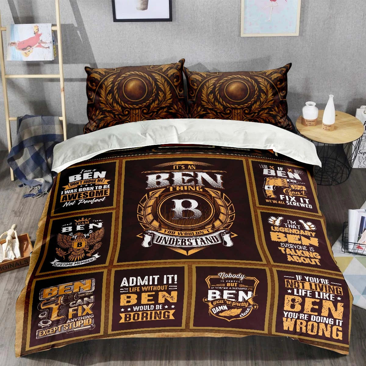 BEN Limited Edition Personalized Bedding Set 13K1-BS3