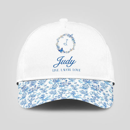 Live Laugh Love Blue Flowers Cap JUDY 13K1 C50PF