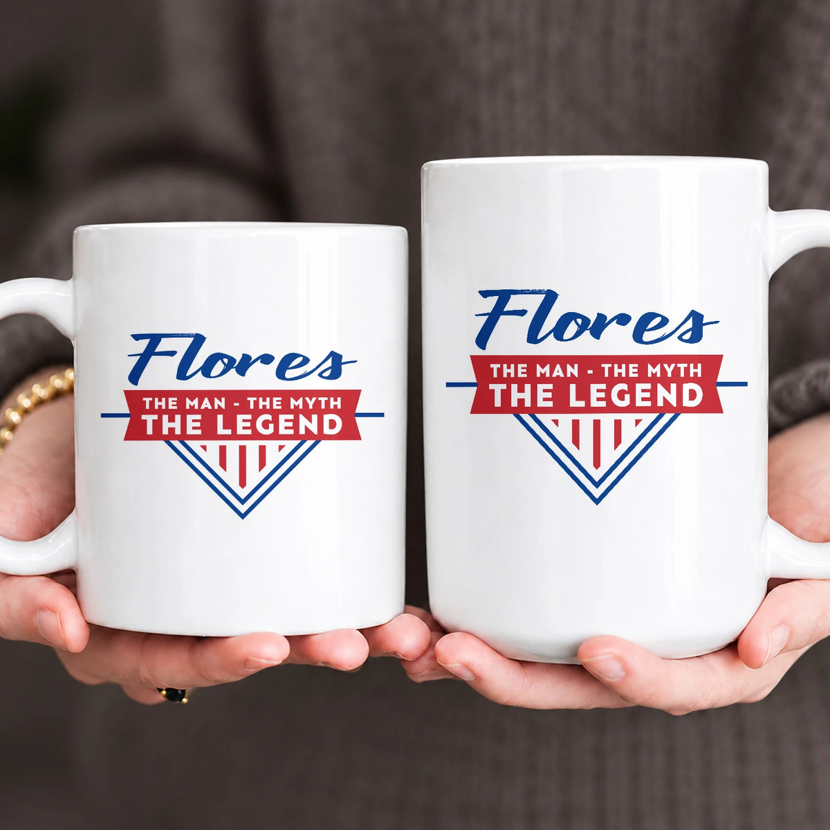 The Man The Myth The Legend Red And Blue Logo Mug FLORES 13K1 MG34