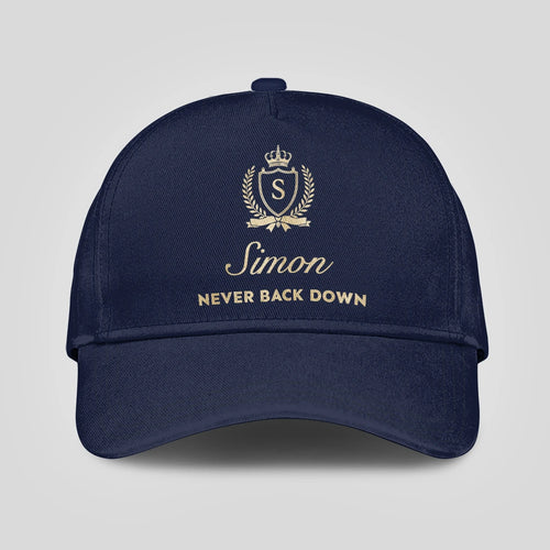 Never Back Down Luxury Crest Navy Cap SIMON 13K1 C167PF