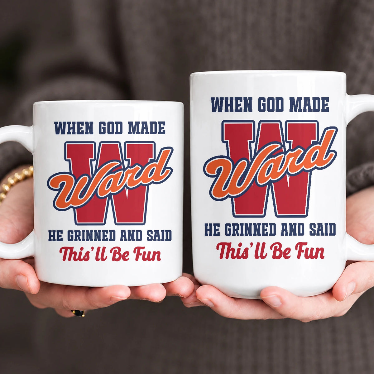 When God Made Your Name Personalized Baseball Mug WARD 13K1 MG07