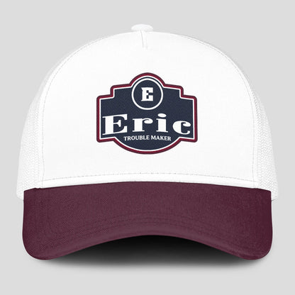Trouble Maker Burgundy And White Funny Mesh Cap ERIC 13K1 C201PF