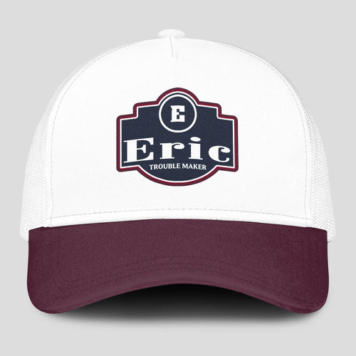 Trouble Maker Burgundy And White Funny Mesh Cap ERIC 13K1 C201PF
