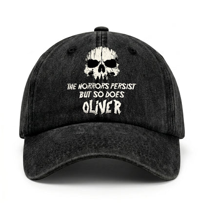 The Horrors Persist But So Does Your Name Cool Skull Washed Cap OLIVER 13K1 C134PF