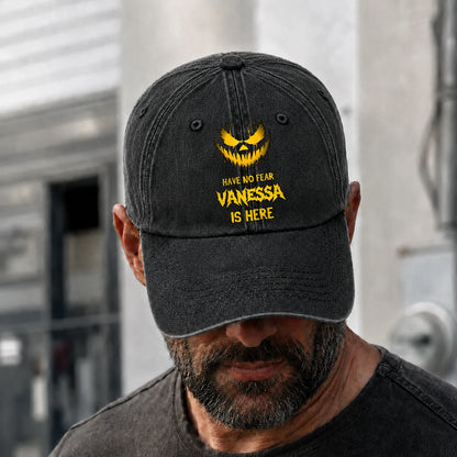 Have No Fear Your Name Is Here Jack O' Lantern Washed Cap VANESSA 13K1 C135PF