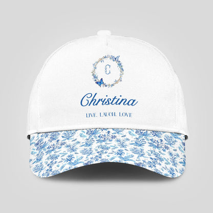 Live Laugh Love Blue Flowers Cap CHRISTINA 13K1 C50PF