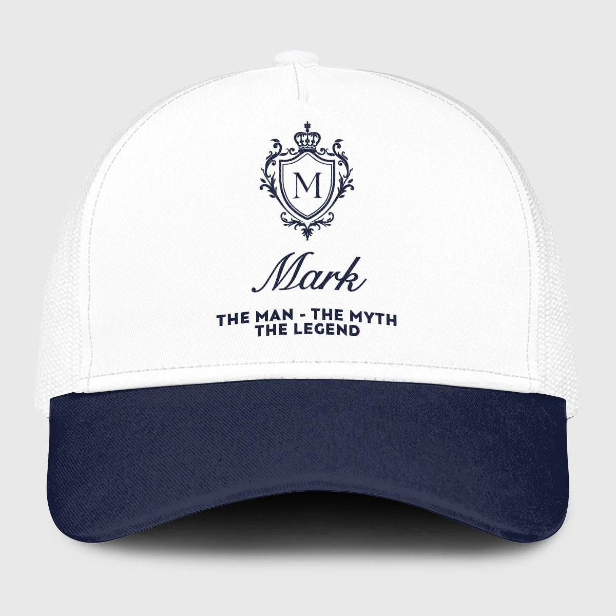 The Man The Myth The Legend Blue And White Baseball Mesh Cap MARK 13K1 C186PF