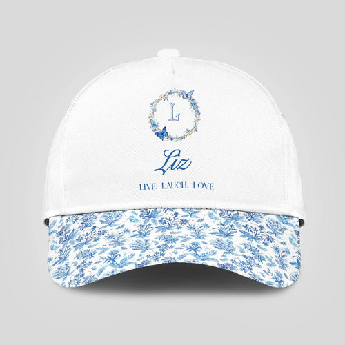 Live Laugh Love Blue Flowers Cap LIZ 13K1 C50PF