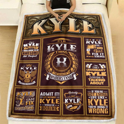 KYLE Personalized Blanket | Custom Name Cozy Throw Gift 13K1-BK4